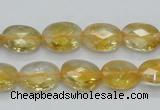 CCR23 15.5 inches 10*14mm faceted oval natural citrine gemstone beads