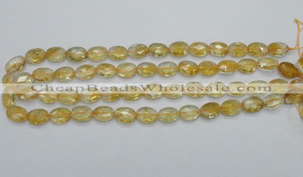 CCR23 15.5 inches 10*14mm faceted oval natural citrine gemstone beads