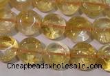 CCR231 15.5 inches 10mm flat round natural citrine gemstone beads