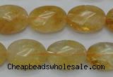 CCR25 15.5 inches 14*19mm faceted oval natural citrine gemstone beads