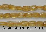 CCR26 15.5 inches 6*7mm faceted rectangle natural citrine beads