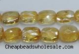 CCR28 15.5 inches 11*13mm faceted rectangle natural citrine beads