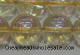 CCR304 15.5 inches 12mm round AB-color natural citrine beads