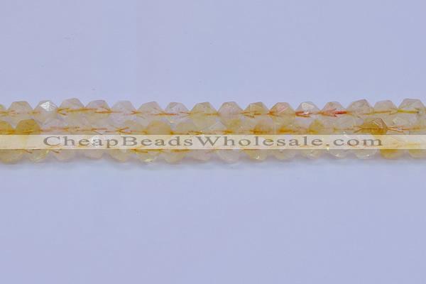 CCR312 15.5 inches 8mm faceted nuggets citrine gemstone beads