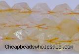 CCR313 15.5 inches 10mm faceted nuggets citrine gemstone beads