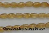 CCR32 15.5 inches 6*8mm faceted rice natural citrine gemstone beads