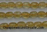 CCR33 15.5 inches 8*10mm faceted rice natural citrine gemstone beads