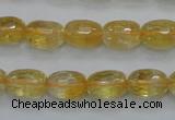 CCR34 15.5 inches 8*12mm faceted rice natural citrine gemstone beads