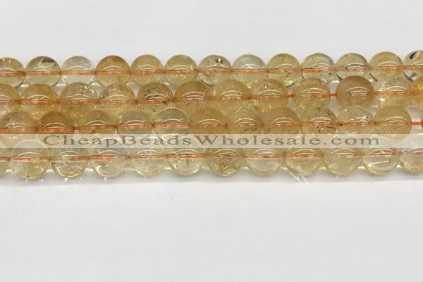 CCR348 15.5 inches 12mm round natural citrine beads wholesale