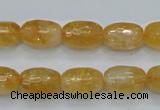 CCR35 15.5 inches 10*15mm faceted rice natural citrine gemstone beads