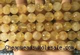 CCR358 15.5 inches 12mm faceted round citrine beads