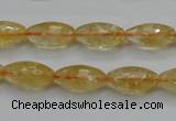 CCR36 15.5 inches 8*16mm faceted rice natural citrine gemstone beads