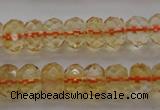 CCR51 15.5 inches 4*6mm faceted rondelle natural citrine beads