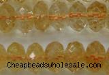 CCR53 15.5 inches 6*10mm faceted rondelle natural citrine beads