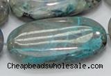 CCS12 15.5 inches 25*50mm oval natural chrysocolla gemstone beads