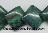 CCS180 15.5 inches 20*20mm diamond dyed chrysocolla gemstone beads