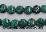 CCS211 15.5 inches 10mm flat round natural Chinese chrysocolla beads