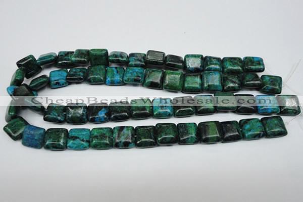 CCS464 15.5 inches 14*14mm square dyed chrysocolla gemstone beads