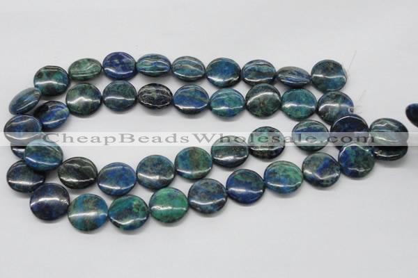 CCS64 16 inches 20mm flat round dyed chrysocolla gemstone beads