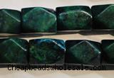 CCS649 15.5 inches 13*18mm faceted cuboid dyed chrysocolla beads