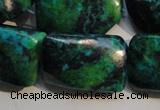 CCS706 15.5 inches 20*30mm twisted rectangle dyed chrysocolla beads