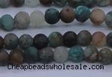 CCS760 15.5 inches 4mm round matte natural chrysocolla beads