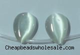 CCT1020 Top-drilled 13*18mm flat teardrop cats eye beads wholesale