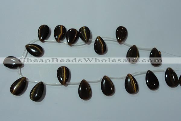 CCT1033 Top-drilled 14*22mm flat teardrop cats eye beads wholesale