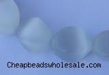 CCT24 14 inches 10*14mm twisted white cats eye beads wholesale