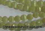 CCT314 15 inches 4mm faceted round cats eye beads wholesale