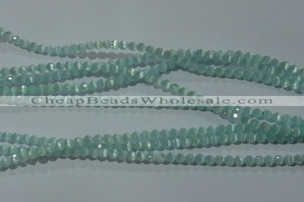 CCT323 15 inches 4mm faceted round cats eye beads wholesale