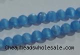 CCT325 15 inches 4mm faceted round cats eye beads wholesale