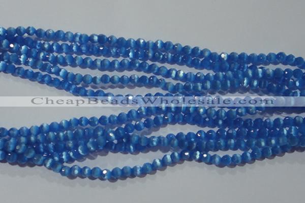 CCT326 15 inches 4mm faceted round cats eye beads wholesale