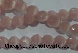 CCT342 15 inches 5mm faceted round cats eye beads wholesale