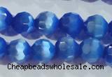 CCT383 15 inches 8mm faceted round cats eye beads wholesale