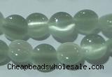 CCT451 15 inches 6mm flat round cats eye beads wholesale