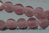 CCT452 15 inches 6mm flat round cats eye beads wholesale