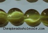 CCT518 15 inches 10mm flat round cats eye beads wholesale