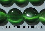 CCT523 15 inches 10mm flat round cats eye beads wholesale