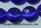 CCT525 15 inches 10mm flat round cats eye beads wholesale