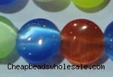 CCT526 15 inches 10mm flat round cats eye beads wholesale