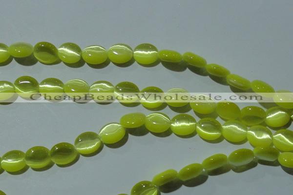 CCT669 15 inches 8*10mm oval cats eye beads wholesale