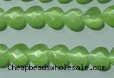 CCT965 15 inches 10*10mm faceted heart cats eye beads wholesale