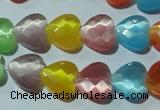 CCT973 15 inches 12*12mm faceted heart cats eye beads wholesale