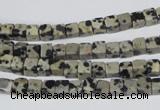 CCU04 15.5 inches 4*4mm cube dalmatian jasper beads wholesale