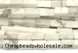 CCU1080 15 inches 2*4mm cuboid white howlite beads