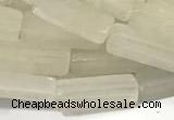 CCU1130 15 inches 4*13mm cuboid white jade beads