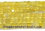 CCU1330 15 inches 2.5mm faceted cube yellow agate beads