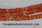 CCU15 15.5 inches 4*4mm cube dyed white jade beads wholesale