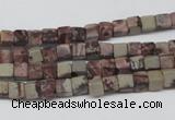 CCU24 15.5 inches 5*5mm cube red artistic jasper beads wholesale